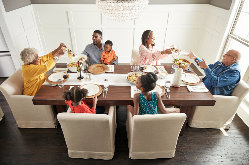 Family enjoying meal | Cherry City Interiors
